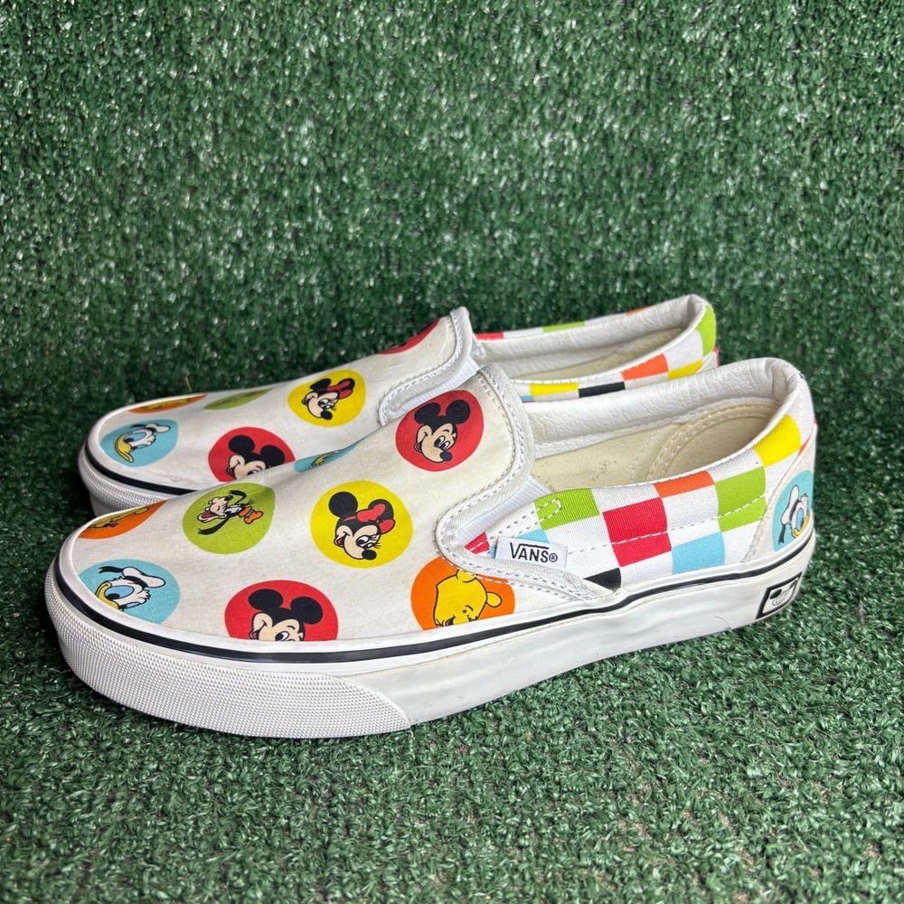 Vans Disney 50th Anniversary Mickeys Friend Slip On Sneakers White Womens Sz 7.5 - Picture 3 of 9